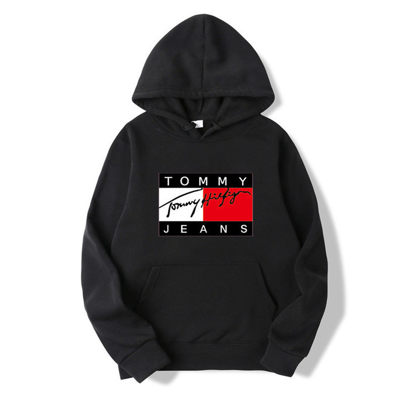 Graphic Print Fleece Hooded Sweatshirt Casual Running Fitness Plus Size