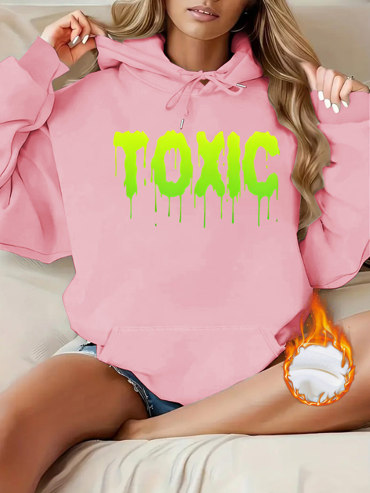 Letter printed hooded sweatshirt