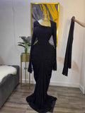 Elegant Asymmetric Neckline Ruched Long Evening Dress
