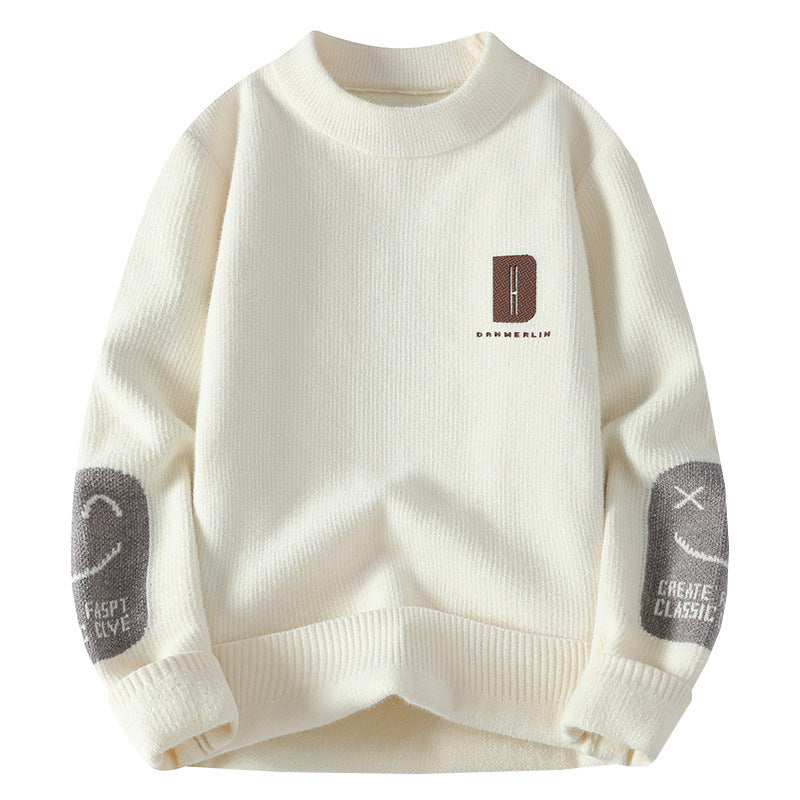 Men's Mock Neck Long Sleeve Knit Sweater