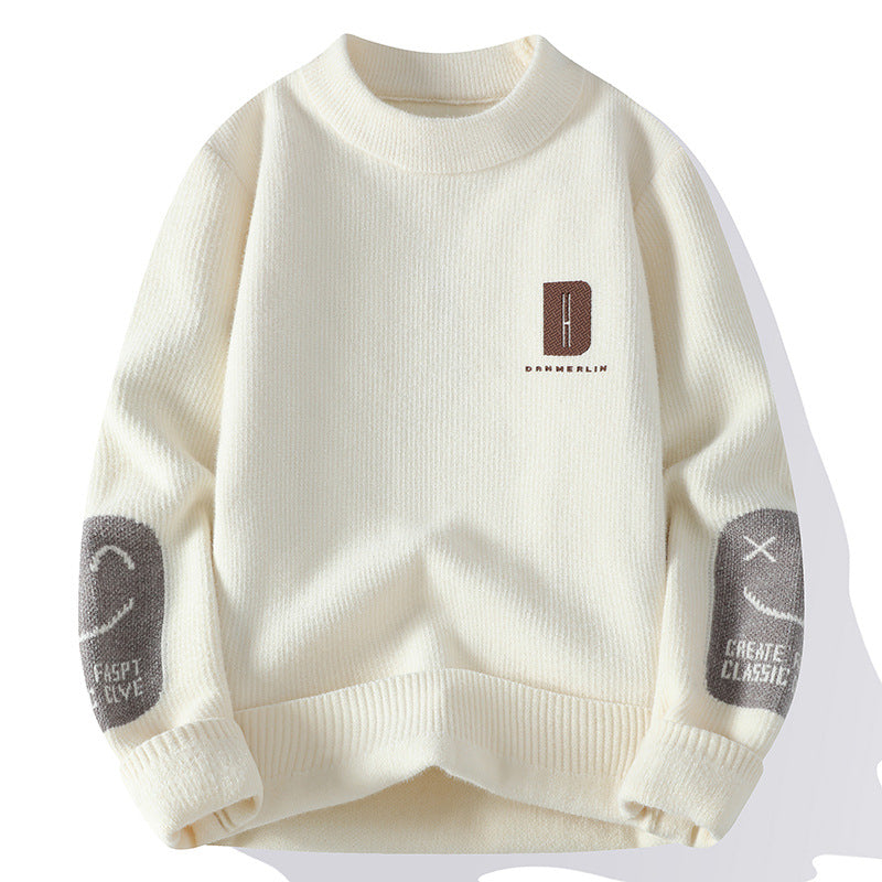 Men's Mock Neck Long Sleeve Knit Sweater