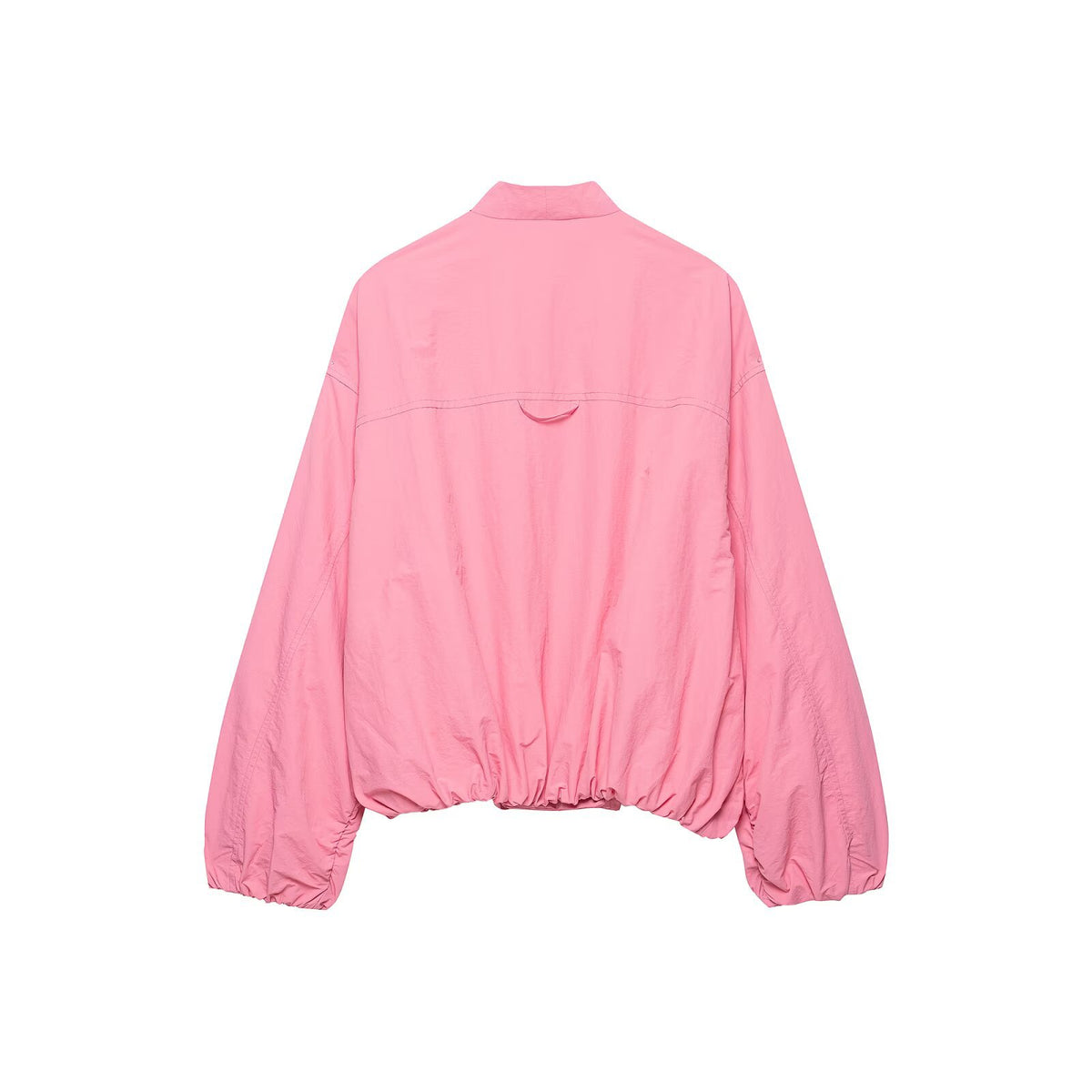 V-neck lantern sleeve pilot jacket