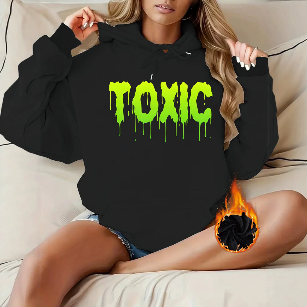 Letter printed hooded sweatshirt