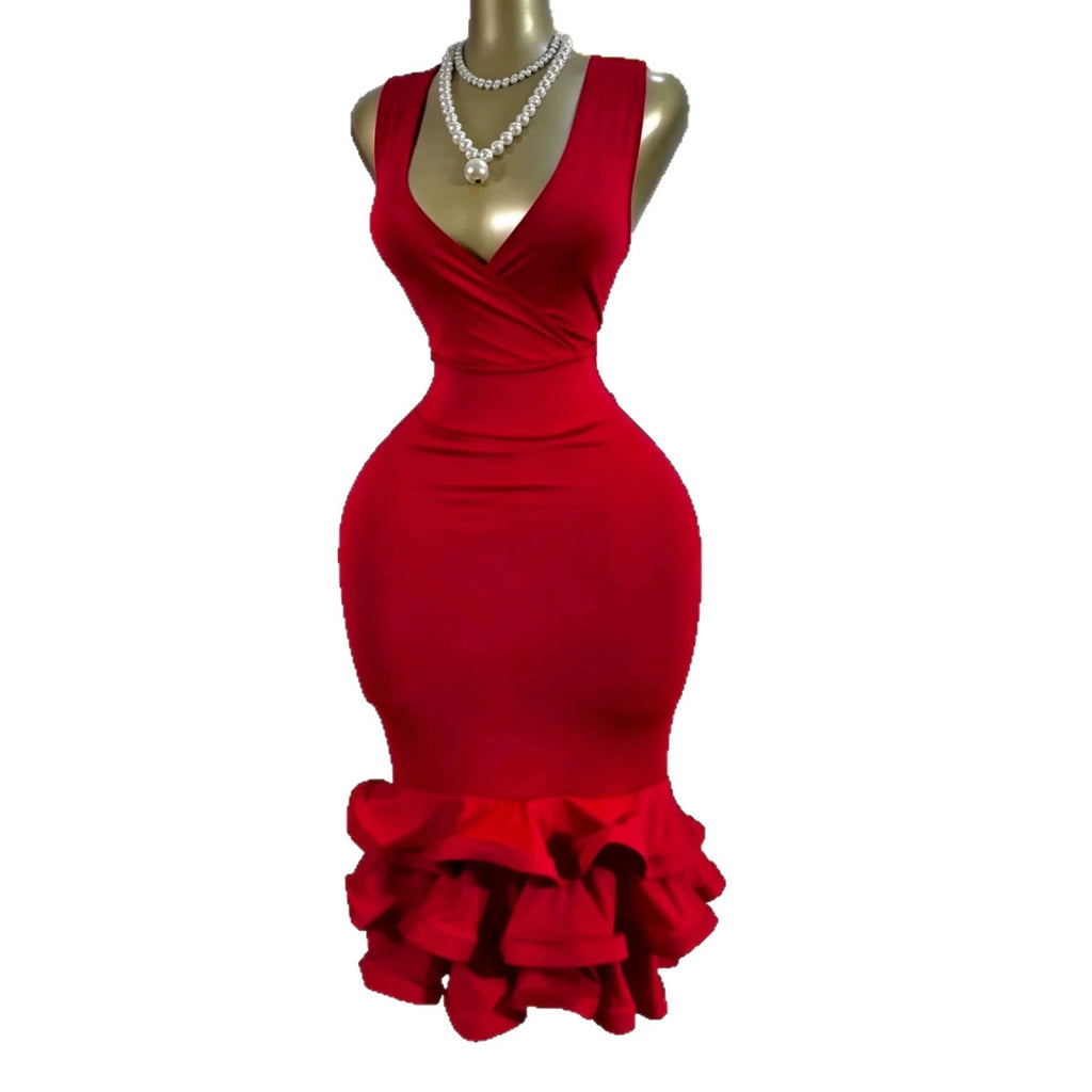 V-neck sleeveless dress