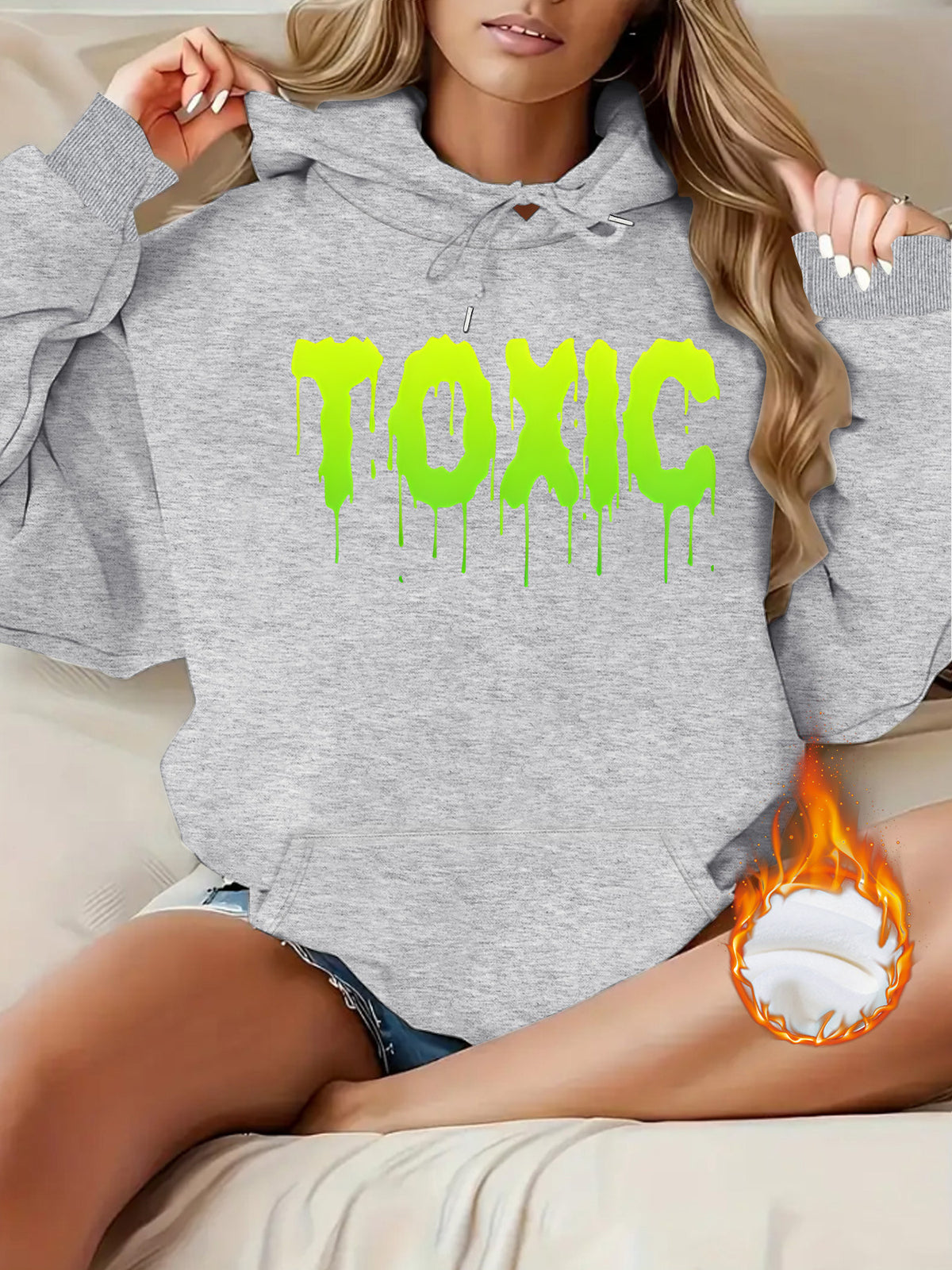 Letter printed hooded sweatshirt