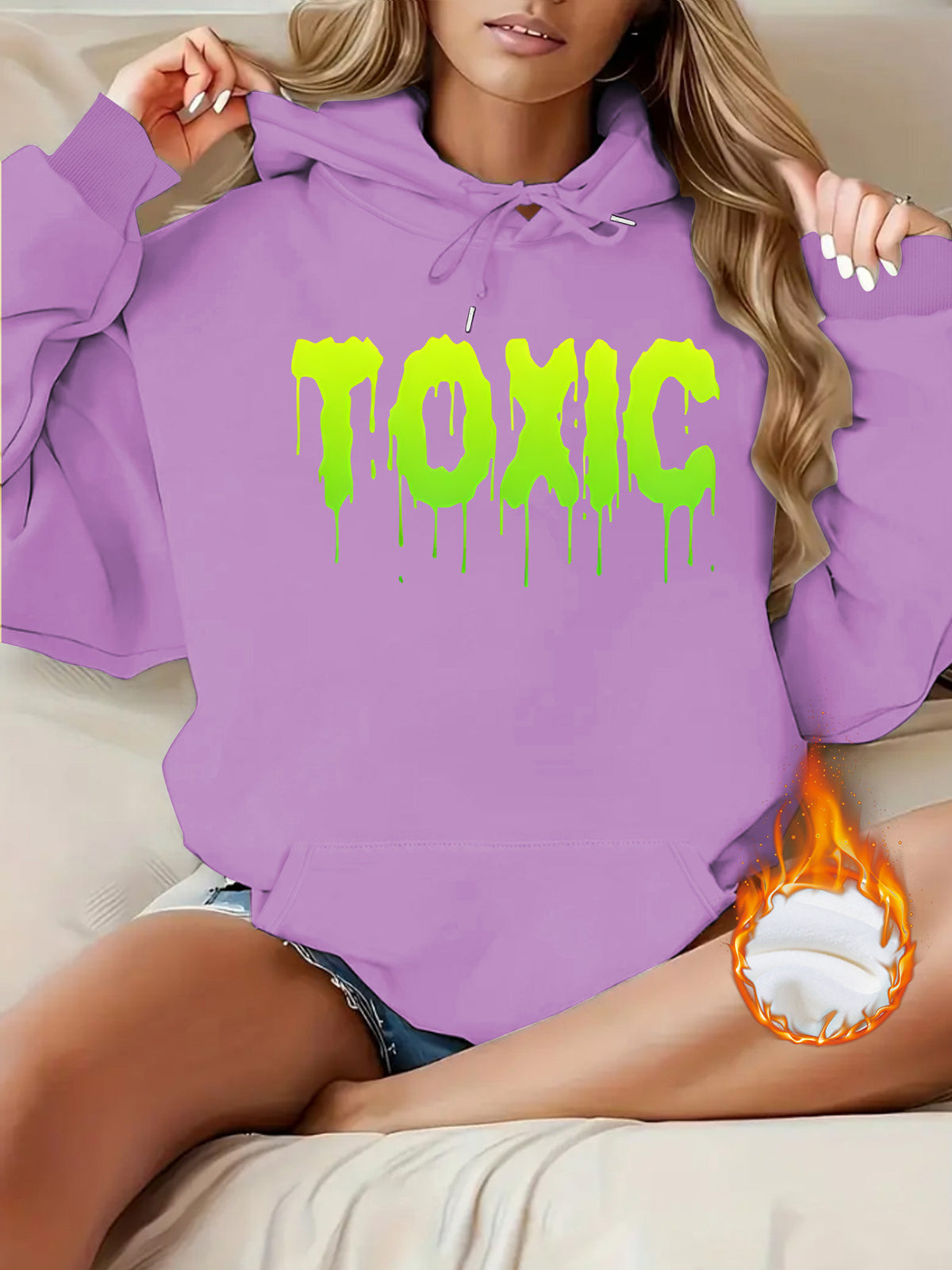 Letter printed hooded sweatshirt