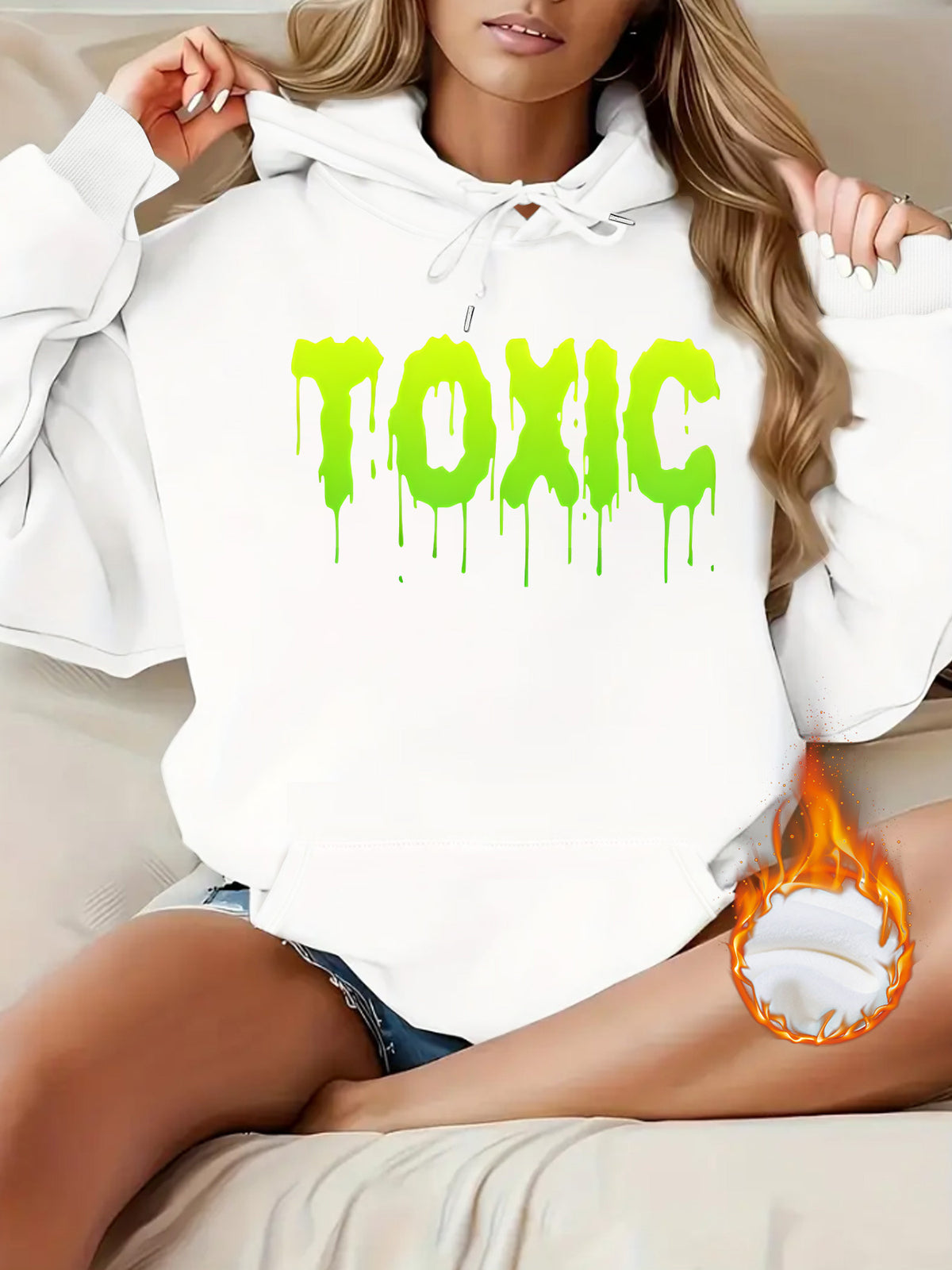 Letter printed hooded sweatshirt