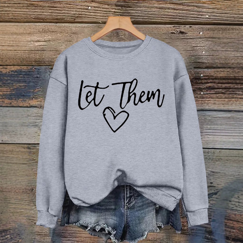 Printed round neck fleece hoodie