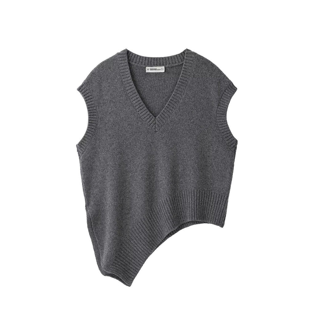 Women's V-neck Knitted Shirt Tank Top Sweater