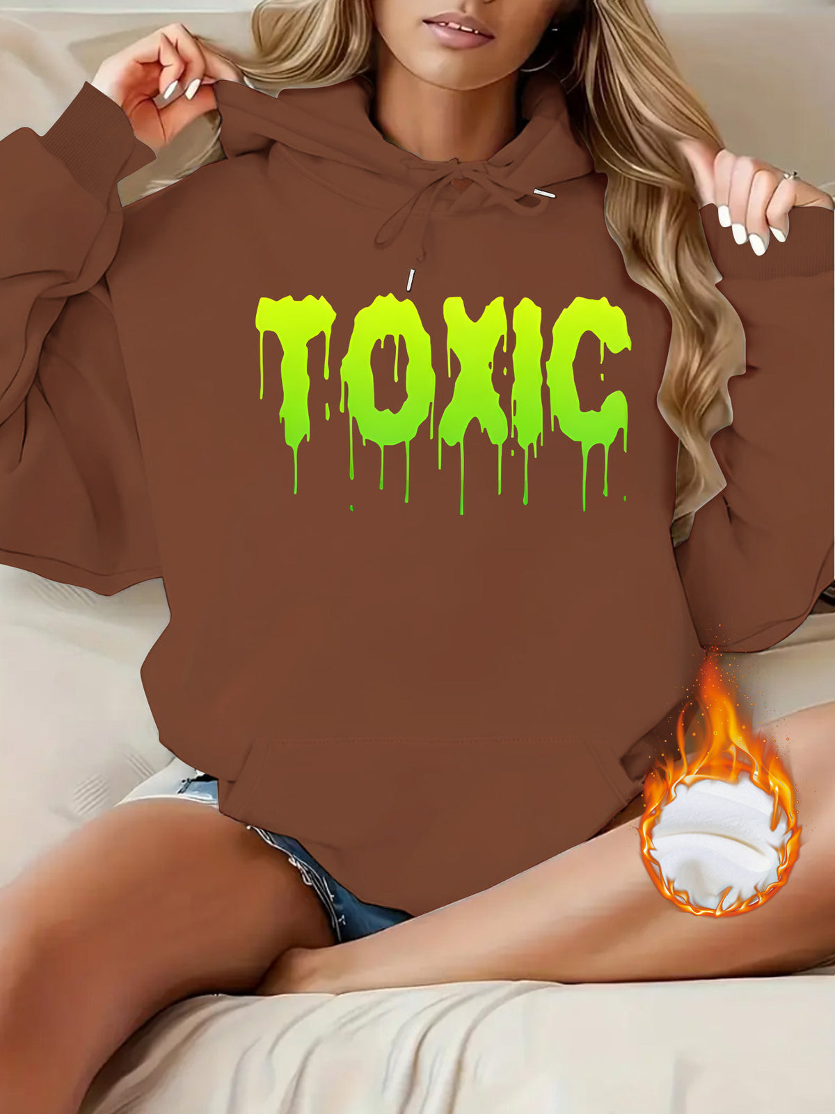 Letter printed hooded sweatshirt