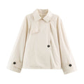 Slanted double button lapel trench coat for women