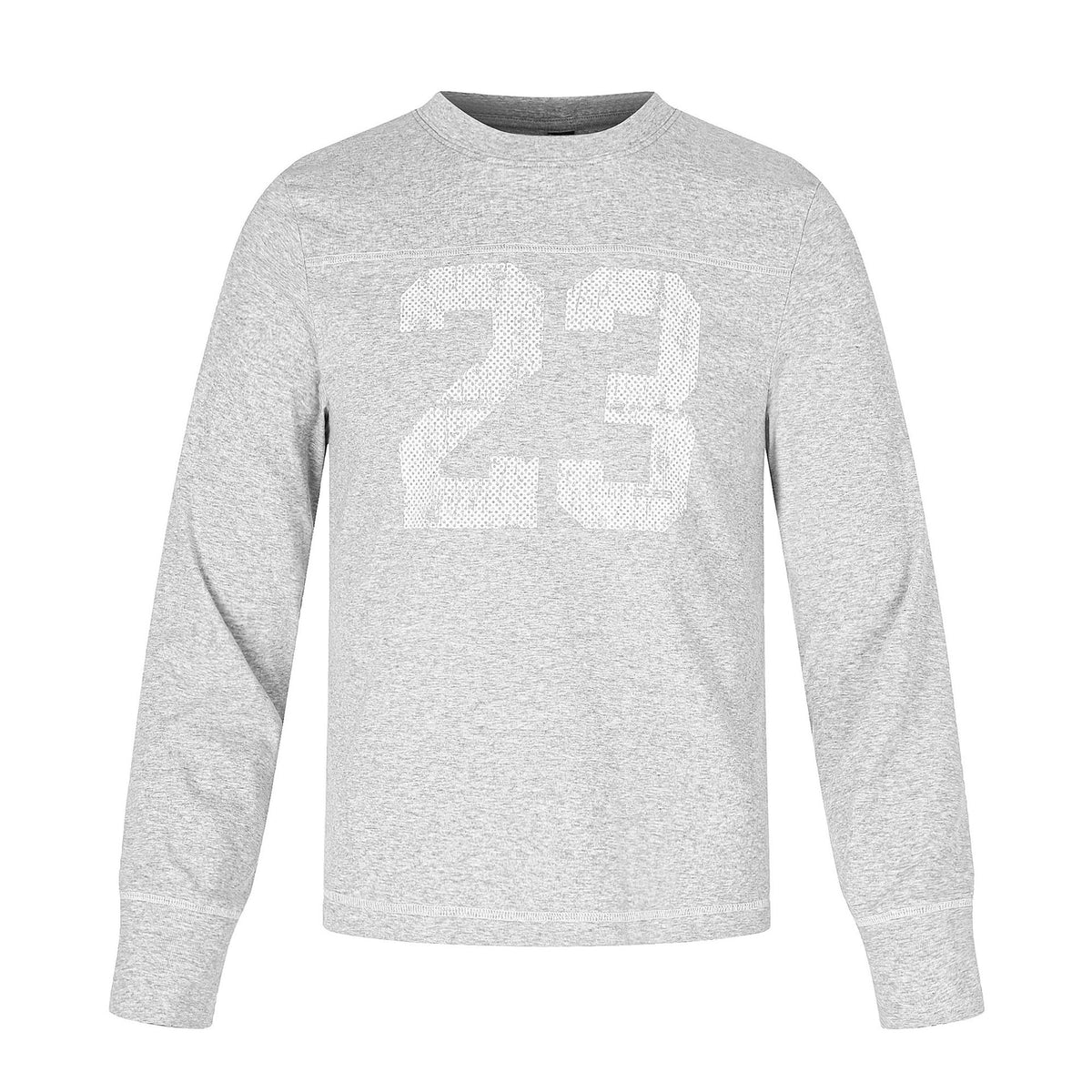 Printed Crew Neck Long Sleeve T-Shirt with Contrast Topstitching Loose Casual Top