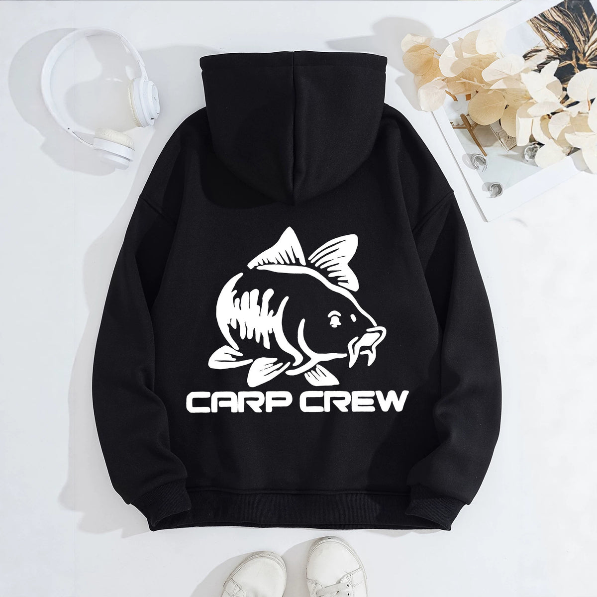 Pocket hooded long sleeved fleece thick hoodie