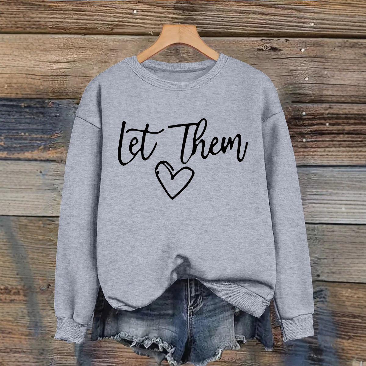 Printed round neck fleece hoodie