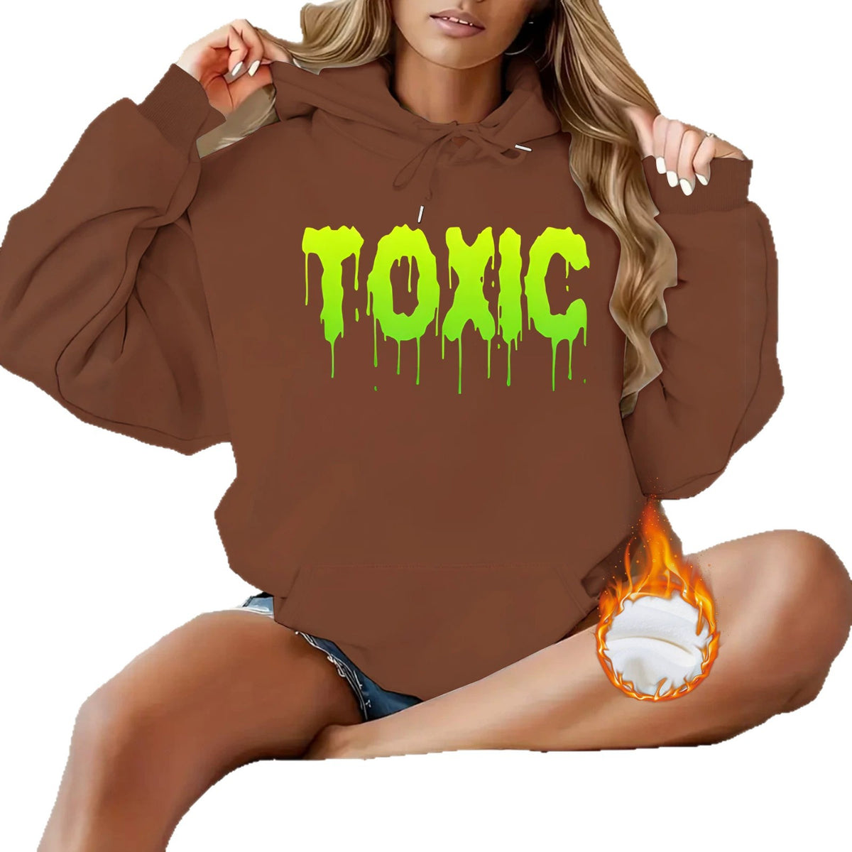 Letter printed hooded sweatshirt
