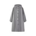 Blended patchwork quilted hooded trench coat for women