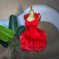 Sweet Sleeveless Tube Top Waist Cinched Puff Mini Dress