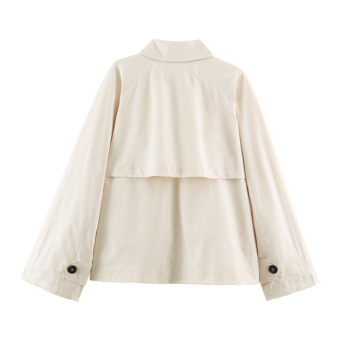Slanted double button lapel trench coat for women