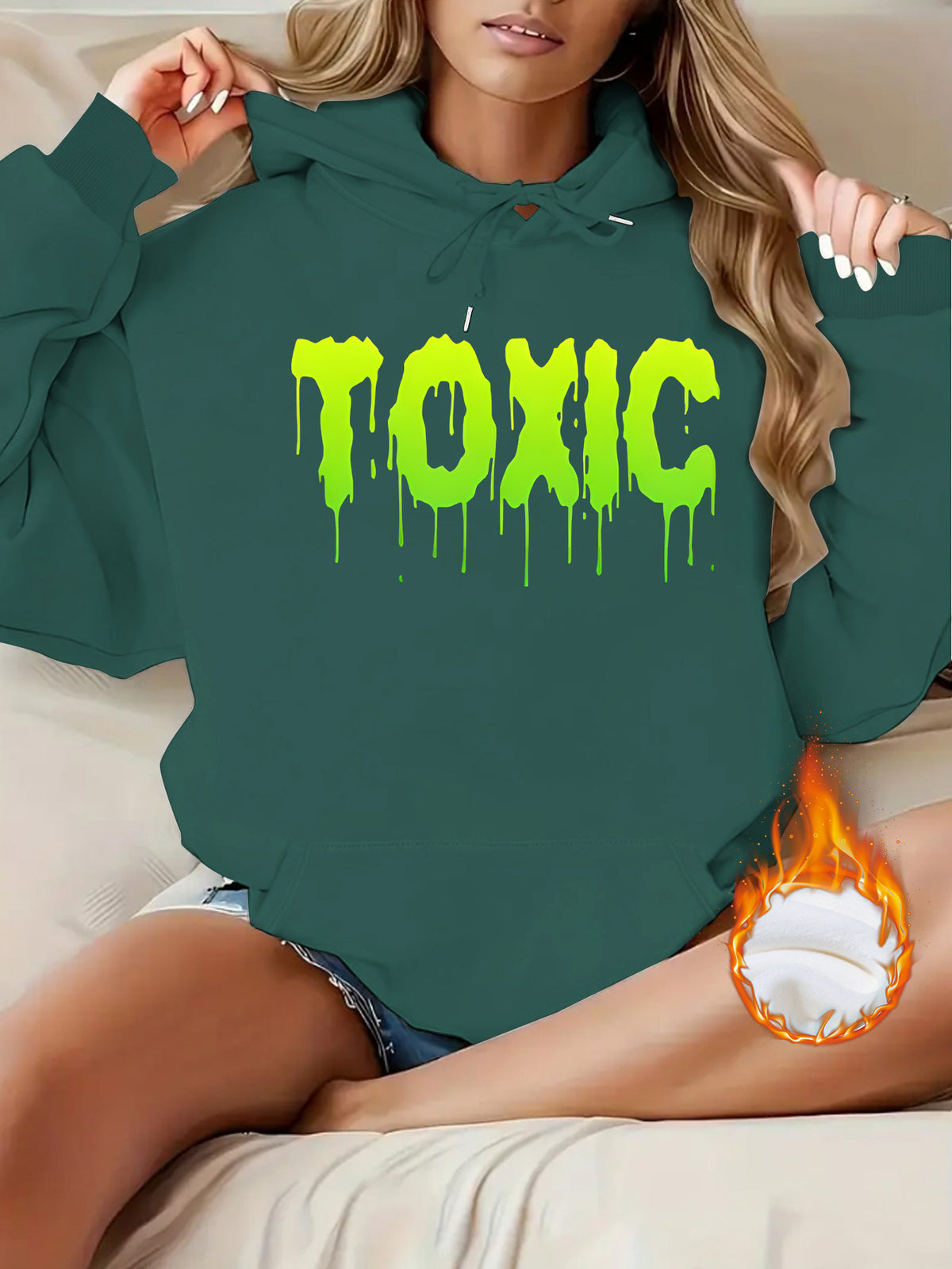 Letter printed hooded sweatshirt