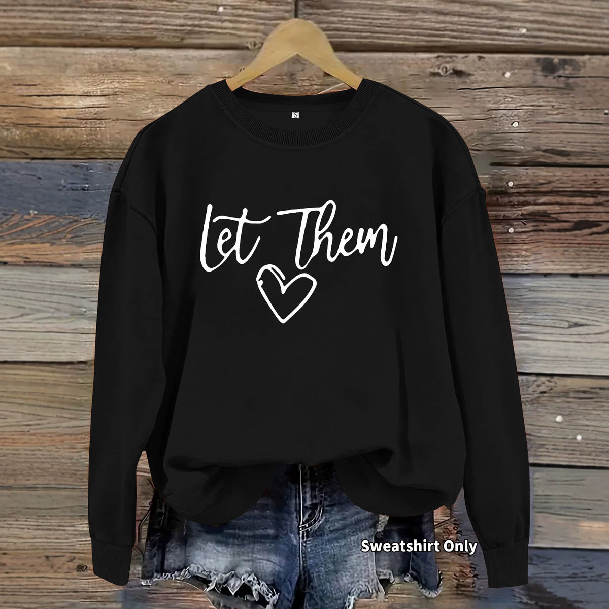 Printed round neck fleece hoodie